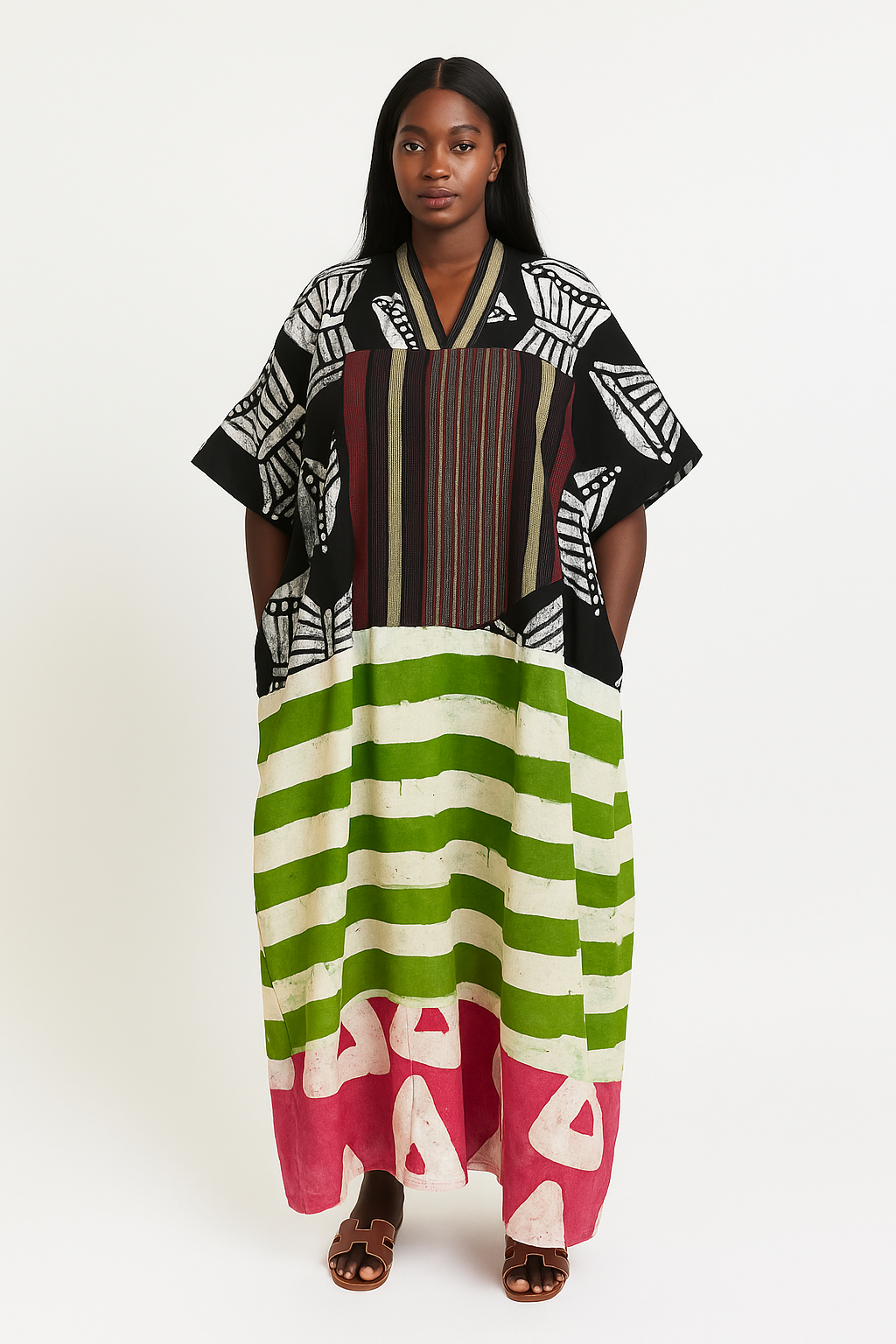 Rooted in Rhythm – Mixed Print Heritage Kaftan